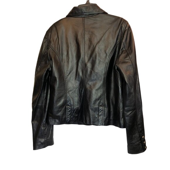 Uniform John Paul Richard Women's Black Genuine Leather Jacket Pre-Owned Size S - Picture 10 of 12